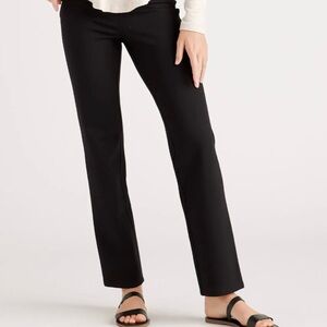 Quince Women's Navy Blue Ultra-Stretch Ponte Pants Straight Leg XS 29” Inseam